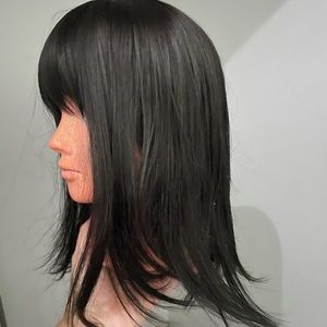 Black WIGLET, not a FULL wig. Has hair comb clamps (wiglet) Hair Topper